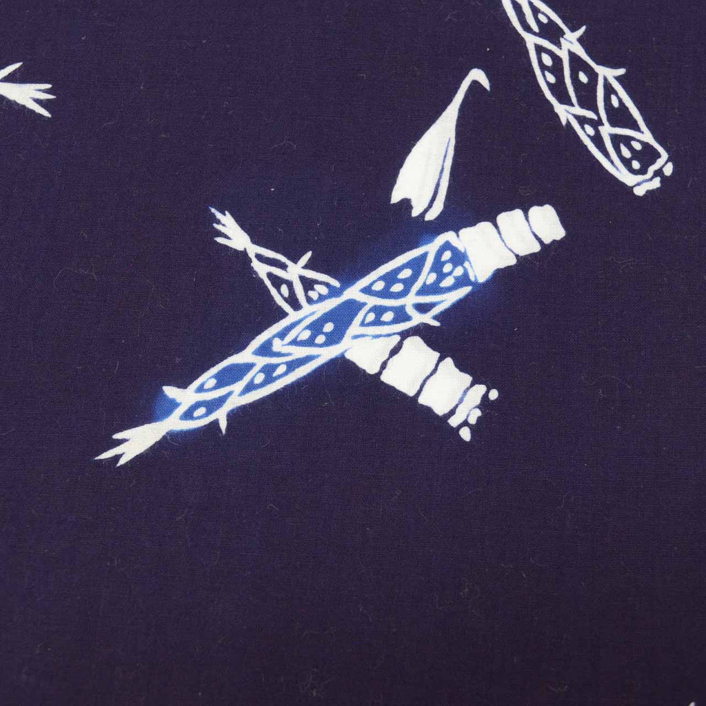 Vintage Japanese Kimono Accessories | Yukata Bolt | Navy Cotton | Bamboo Shoot Pattern | Coma-ji | Injection-dyed | Sustainable | kkb3900b