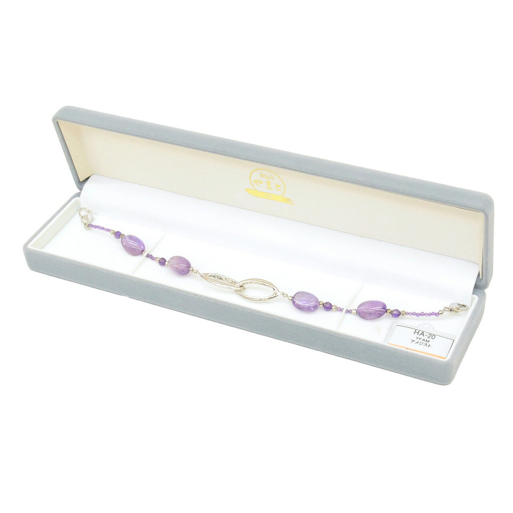 Vintage Japanese Kimono Accessories | Haori Himo | Silver Amethyst | Ladies | Single | With Box | Sustainable | kkb3912b