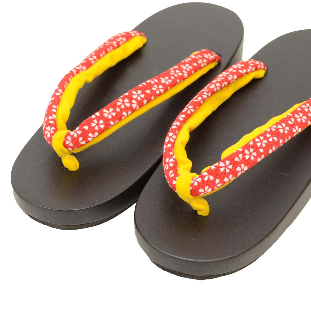 Vintage Japanese Kimono Accessories | Girls Children's Geta | Red | Sakura Pattern | 21.0cm | Unused | Sustainable | kkb3939b