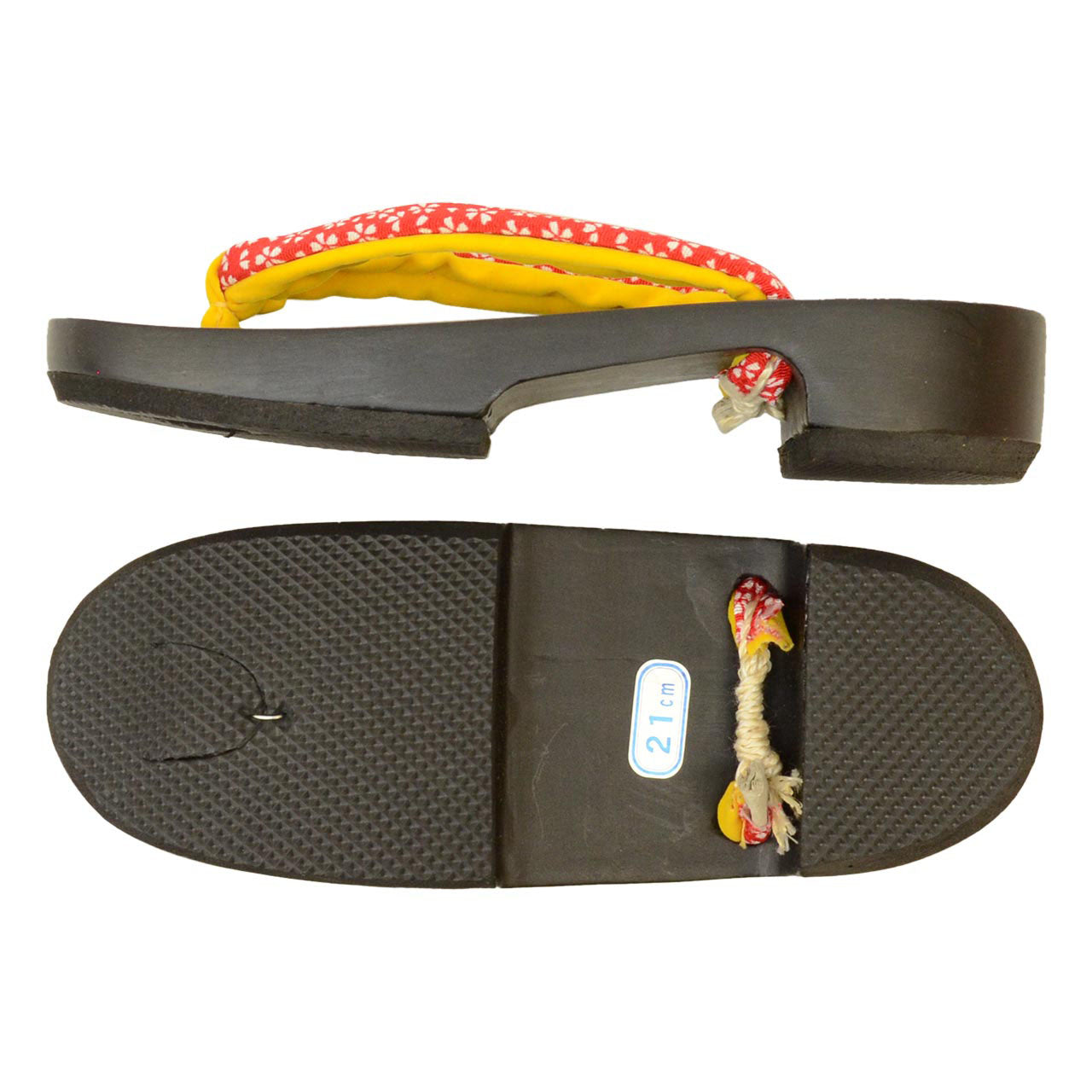 Vintage Japanese Kimono Accessories | Girls Children's Geta | Red | Sakura Pattern | 21.0cm | Unused | Sustainable | kkb3939b