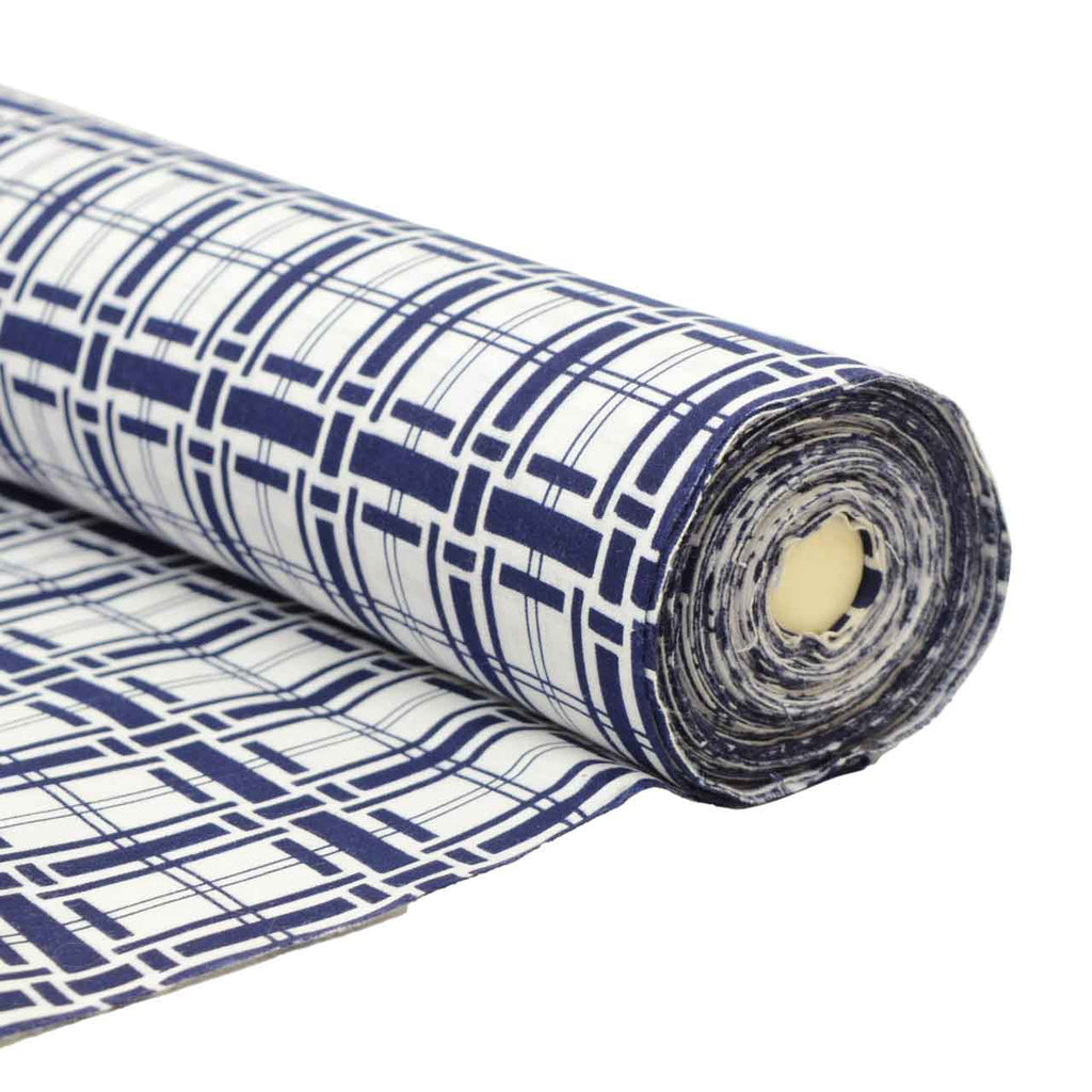 Vintage Japanese Kimono Accessories | Yukata Bolt | White Cotton | Geometric Allover | Men's | Coma-ji | Sustainable | kkb3950b