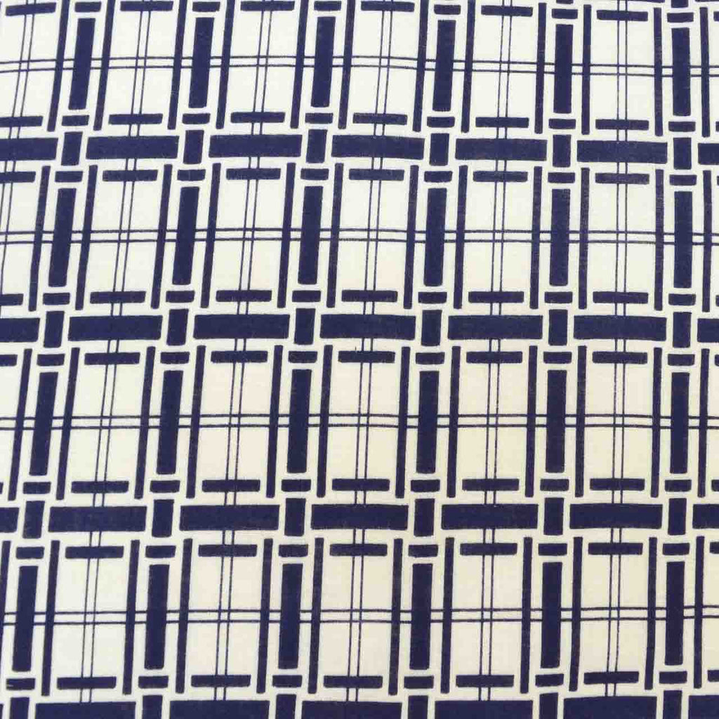 Vintage Japanese Kimono Accessories | Yukata Bolt | White Cotton | Geometric Allover | Men's | Coma-ji | Sustainable | kkb3950b