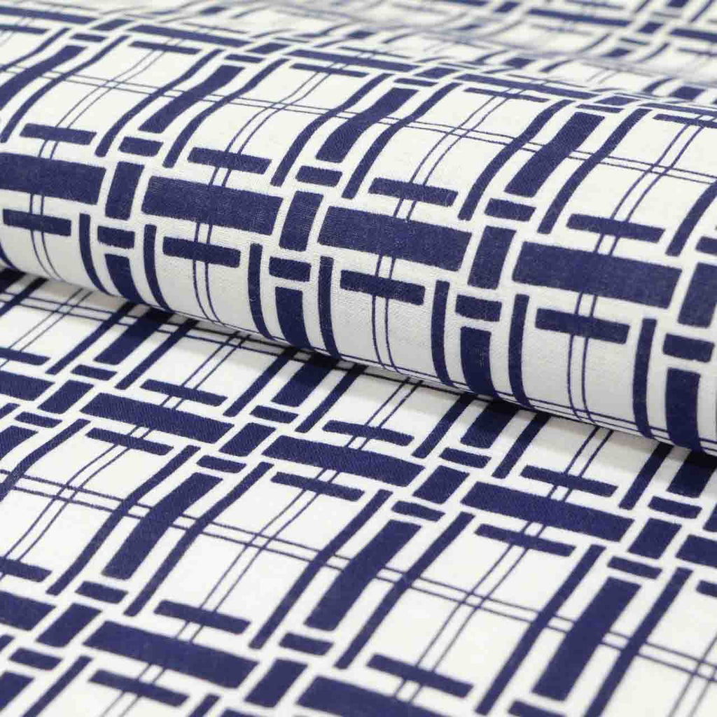Vintage Japanese Kimono Accessories | Yukata Bolt | White Cotton | Geometric Allover | Men's | Coma-ji | Sustainable | kkb3950b