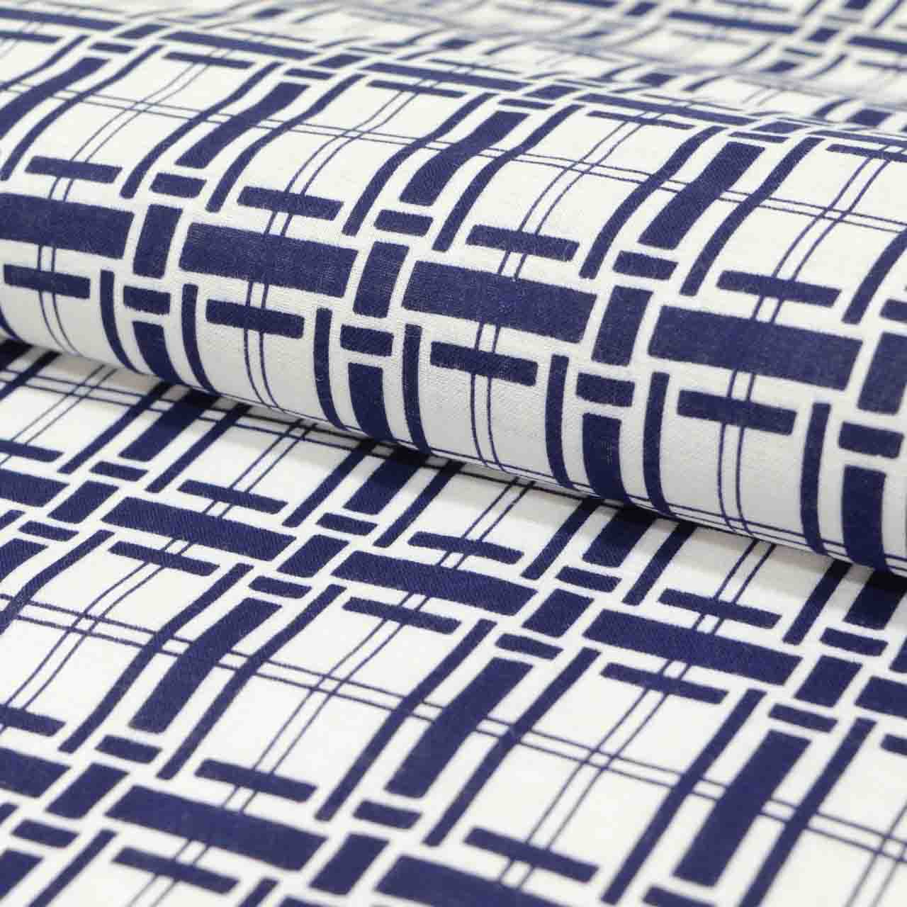 Vintage Japanese Kimono Accessories | Yukata Bolt | White Cotton | Geometric Allover | Men's | Coma-ji | Sustainable | kkb3950b
