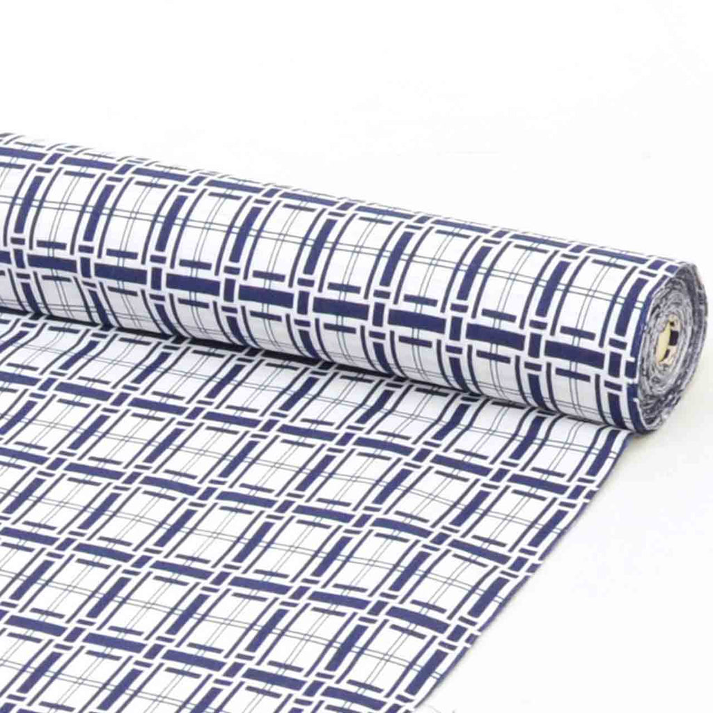 Vintage Japanese Kimono Accessories | Yukata Bolt | White Cotton | Geometric Allover | Men's | Coma-ji | Sustainable | kkb3950b