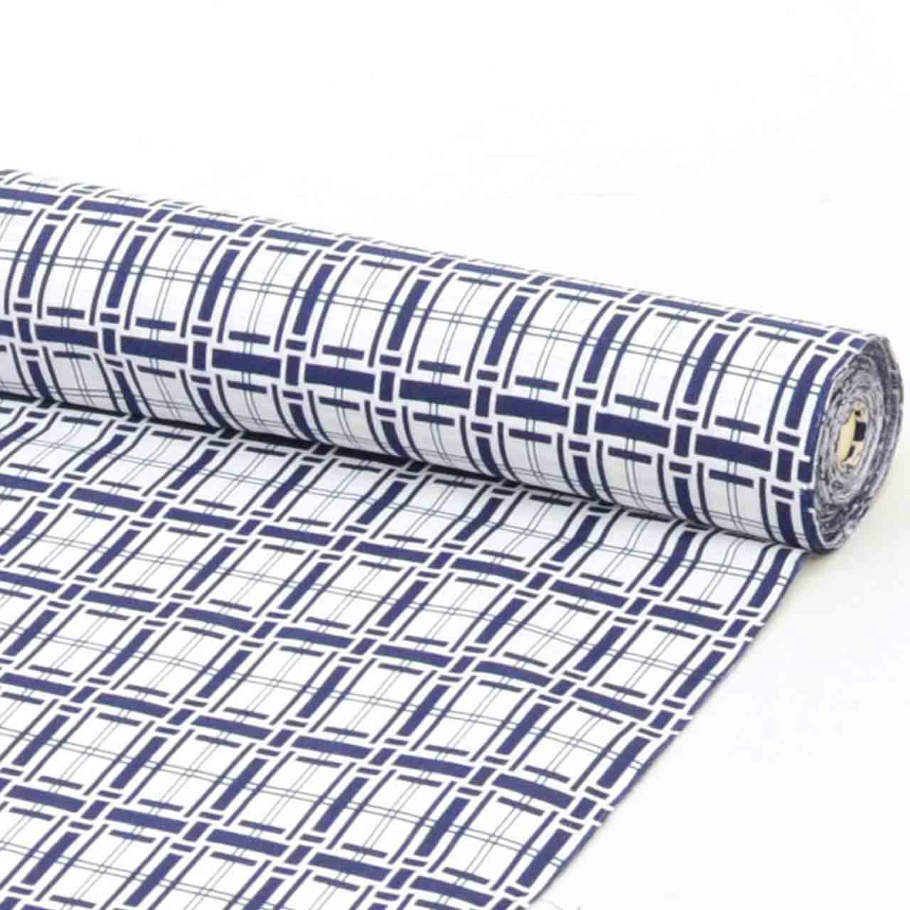 Vintage Japanese Kimono Accessories | Yukata Bolt | White Cotton | Geometric Allover | Men's | Coma-ji | Sustainable | kkb3950b