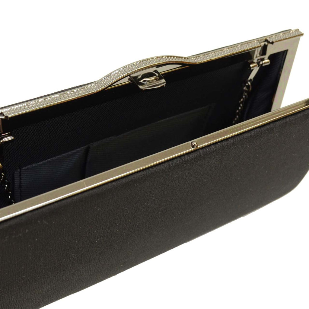 Vintage Japanese Kimono Accessories | Zori & Bag Set | Black | Mourning | 1-layer Sole | Unused | Clutch | 23.5cm | Sustainable | kkb4002b
