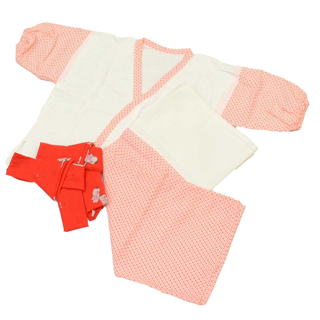 Vintage Japanese Kimono Accessories | Girls Shichi-go-san Age 3 Dressing Accessories Set | 4-piece | Sustainable | kkb4022b