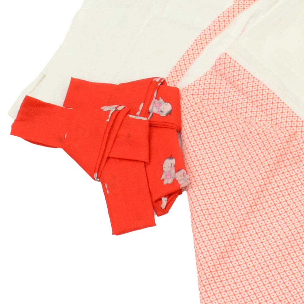 Vintage Japanese Kimono Accessories | Girls Shichi-go-san Age 3 Dressing Accessories Set | 4-piece | Sustainable | kkb4022b