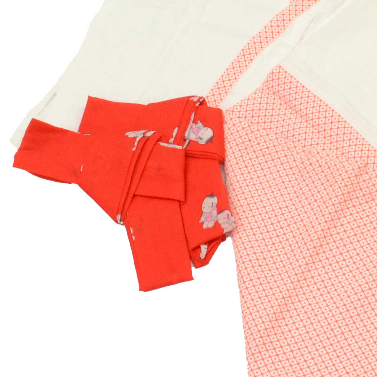 Vintage Japanese Kimono Accessories | Girls Shichi-go-san Age 3 Dressing Accessories Set | 4-piece | Sustainable | kkb4022b