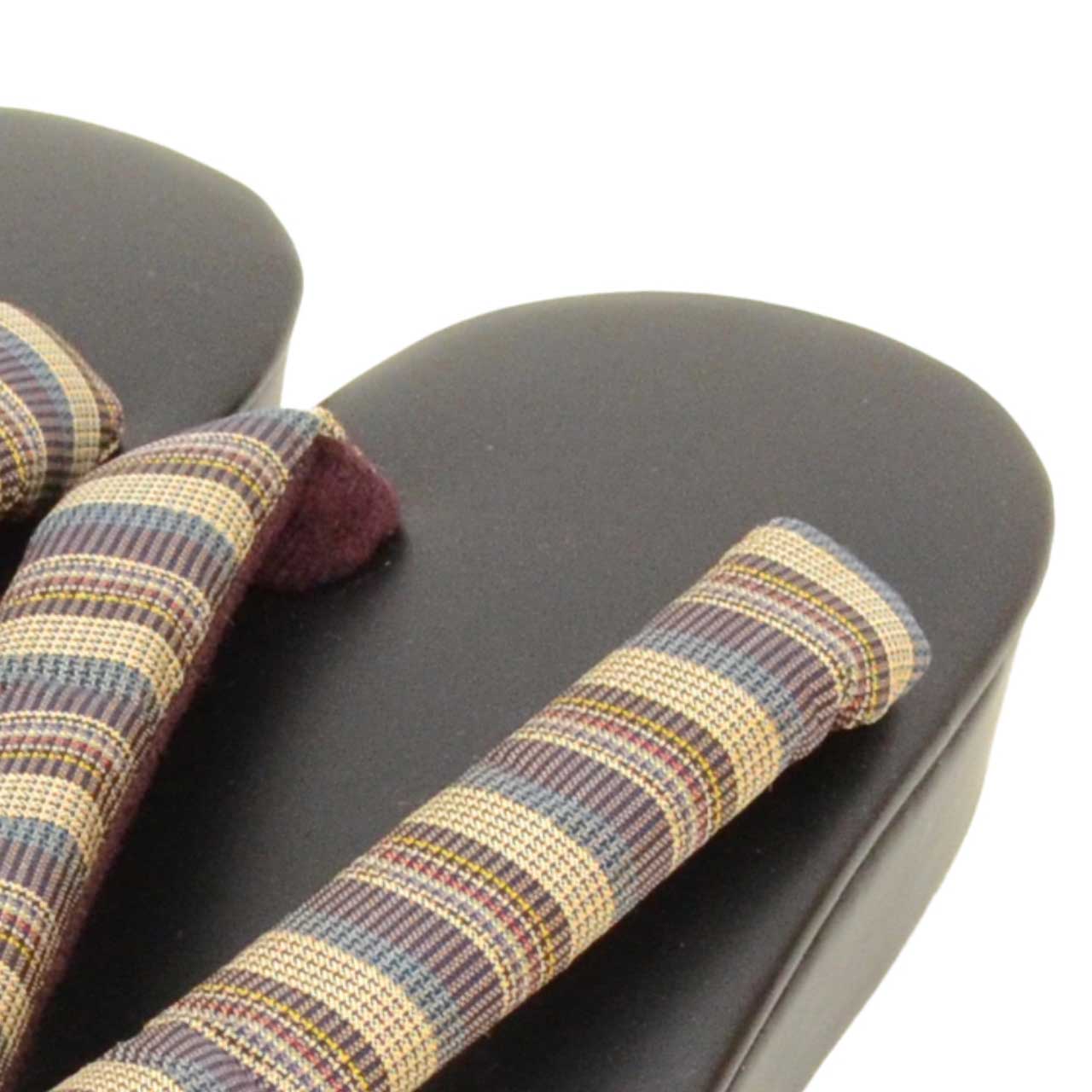 Vintage Japanese Kimono Accessories | Zori Sandals | Beige | Stripe Pattern | Synthetic Leather | Casual | 23.0cm | Sustainable | kkb4214b