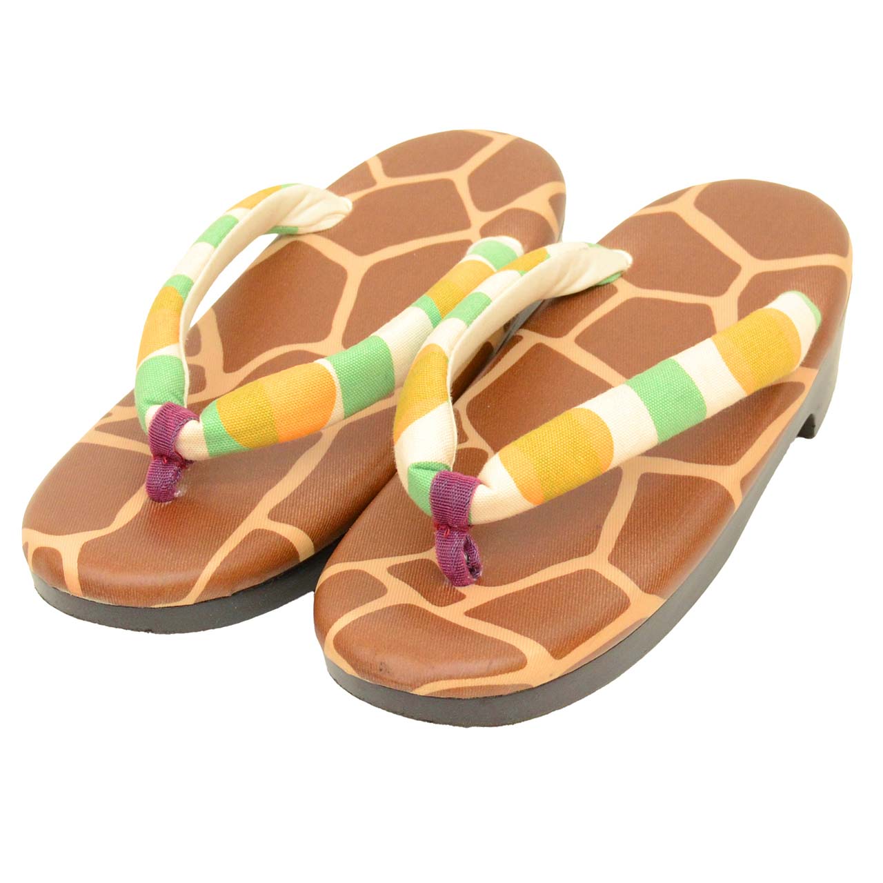 Vintage Japanese Kimono Accessories | Zori Sandals | White | Stripe Pattern | Urethane Sole | Casual | 23.5cm | Sustainable | kkb4217b