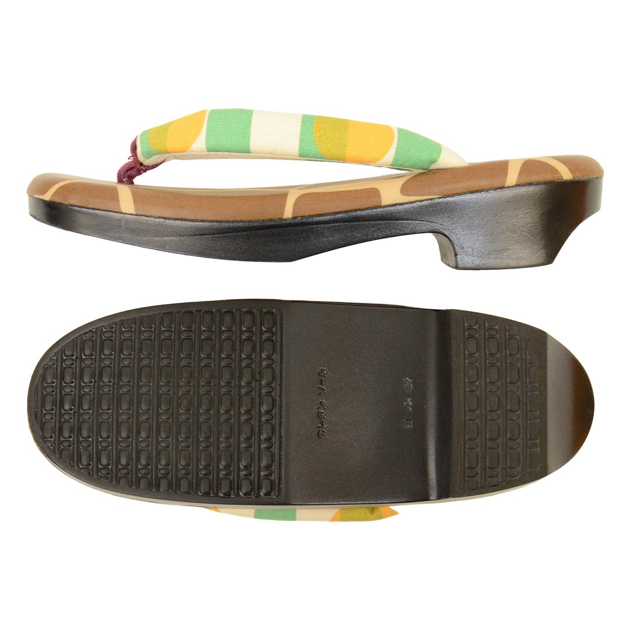 Vintage Japanese Kimono Accessories | Zori Sandals | White | Stripe Pattern | Urethane Sole | Casual | 23.5cm | Sustainable | kkb4217b