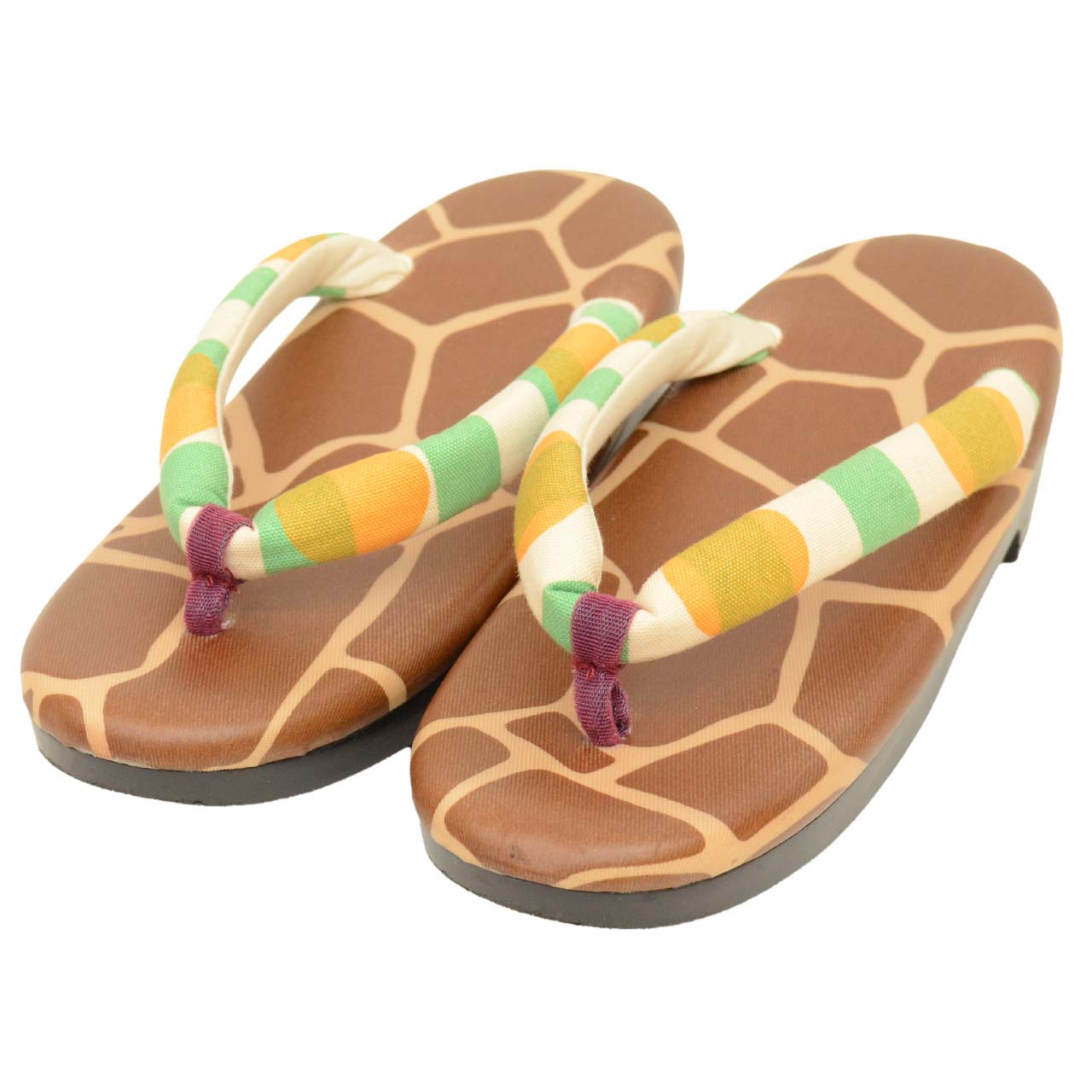 Vintage Japanese Kimono Accessories | Zori Sandals | White | Stripe Pattern | Urethane Sole | Casual | 23.5cm | Sustainable | kkb4217b