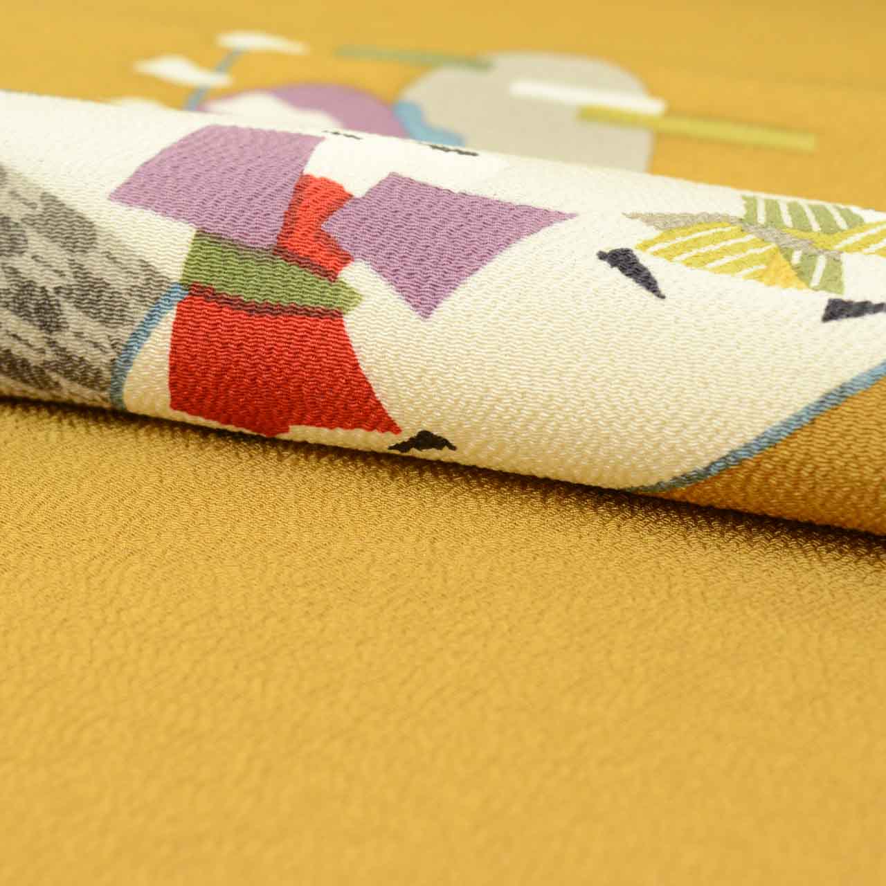 Vintage Japanese Kimono Accessories | Obi Bolt | Brown Silk | Landscape Figure Pattern | 2-piece | Ladies | Unused | Sustainable | kkb4271b
