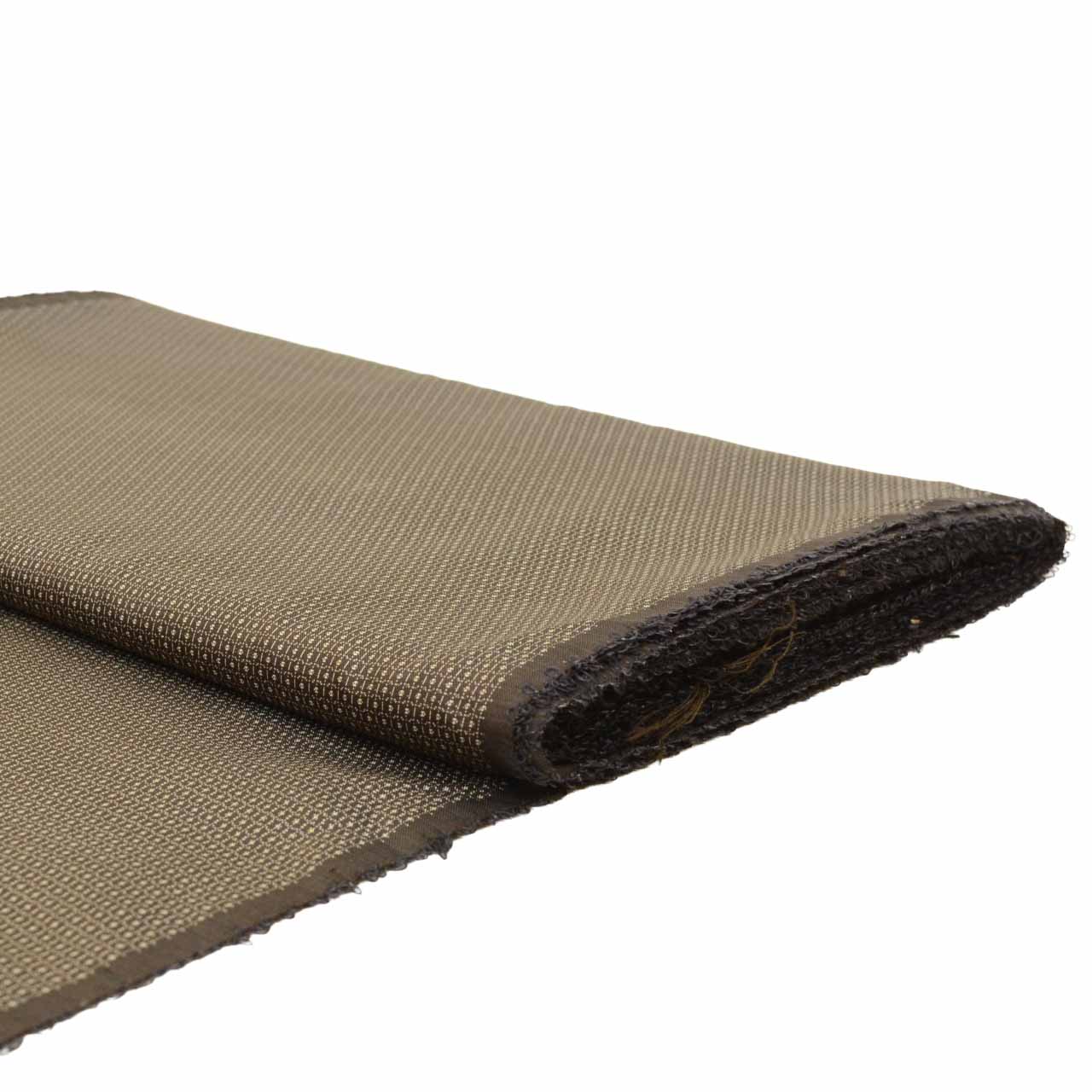 Vintage Japanese Kimono Accessories | Kimono Bolt | Brown Silk | Stripe Kasuri | Hand-woven Tsumugi | Men's | Sustainable | kkb4272b