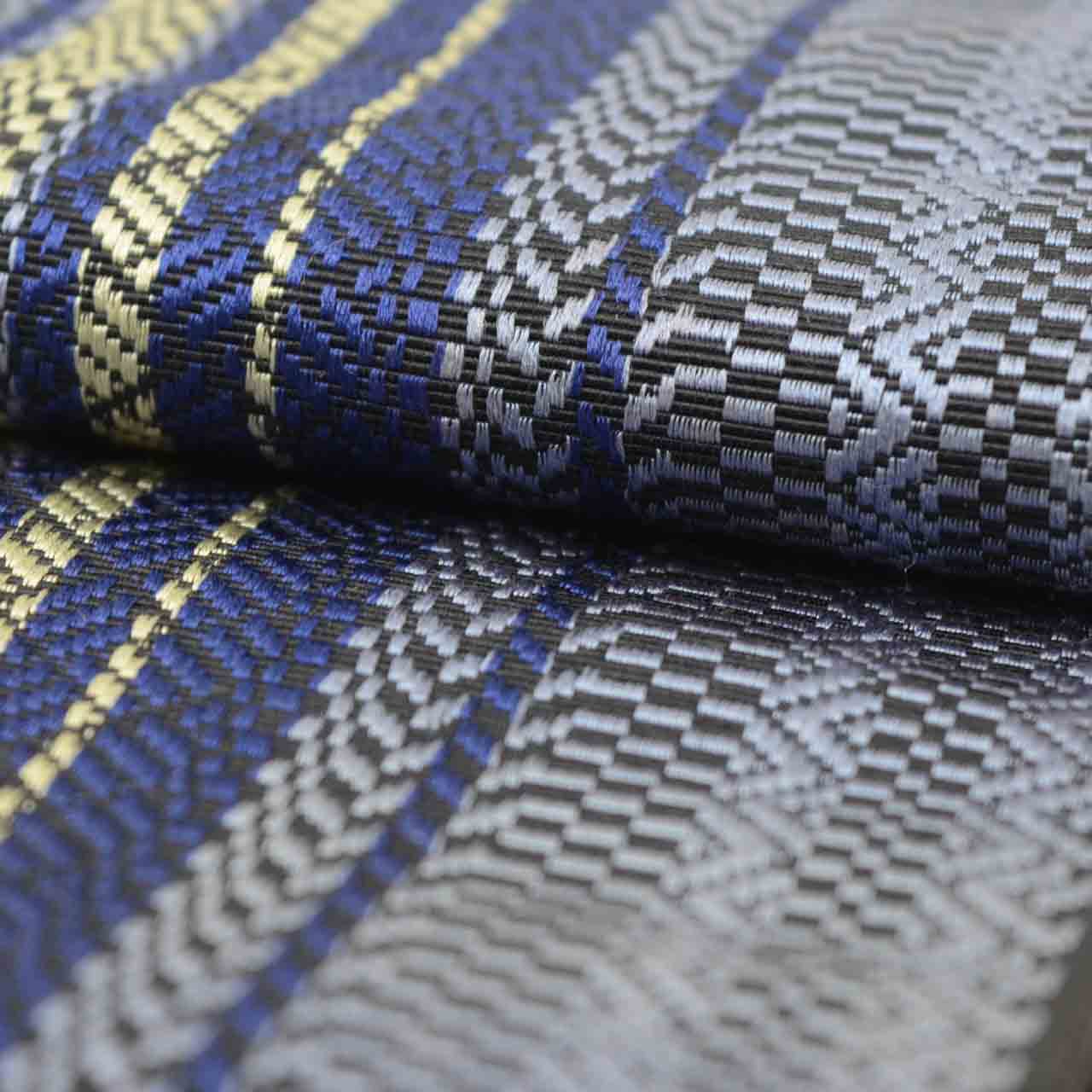Vintage Japanese Kimono Accessories | Men's Kaku-obi | Silk | Stripe | Hakata Weave | Excellent | Full-pattern | Sustainable | kkb4289b