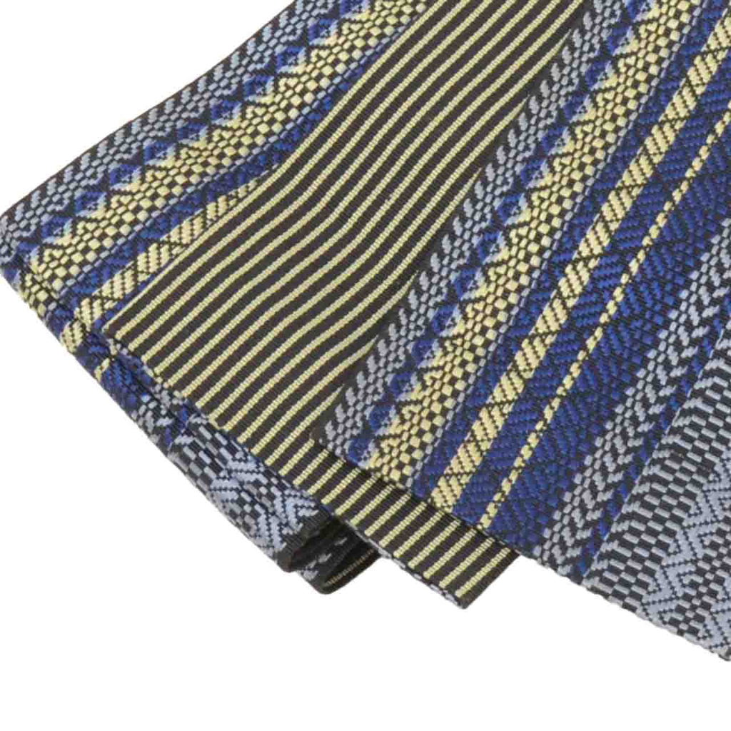Vintage Japanese Kimono Accessories | Men's Kaku-obi | Silk | Stripe | Hakata Weave | Excellent | Full-pattern | Sustainable | kkb4289b