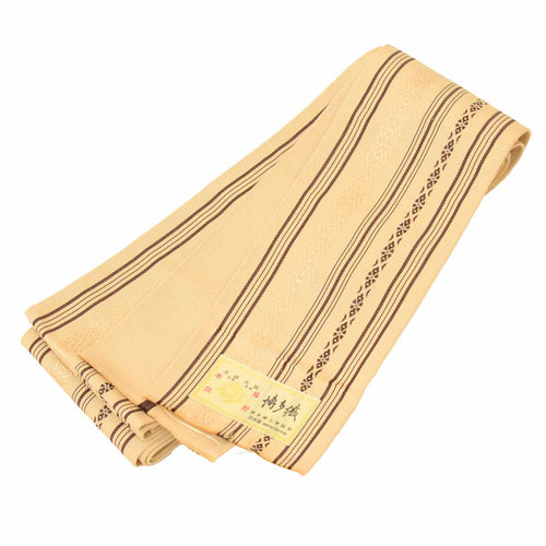Vintage Japanese Kimono Accessories | Men's Kaku-obi | Silk | Kenjo Pattern | Hakata Weave | Certified | Sustainable | kkb4301b