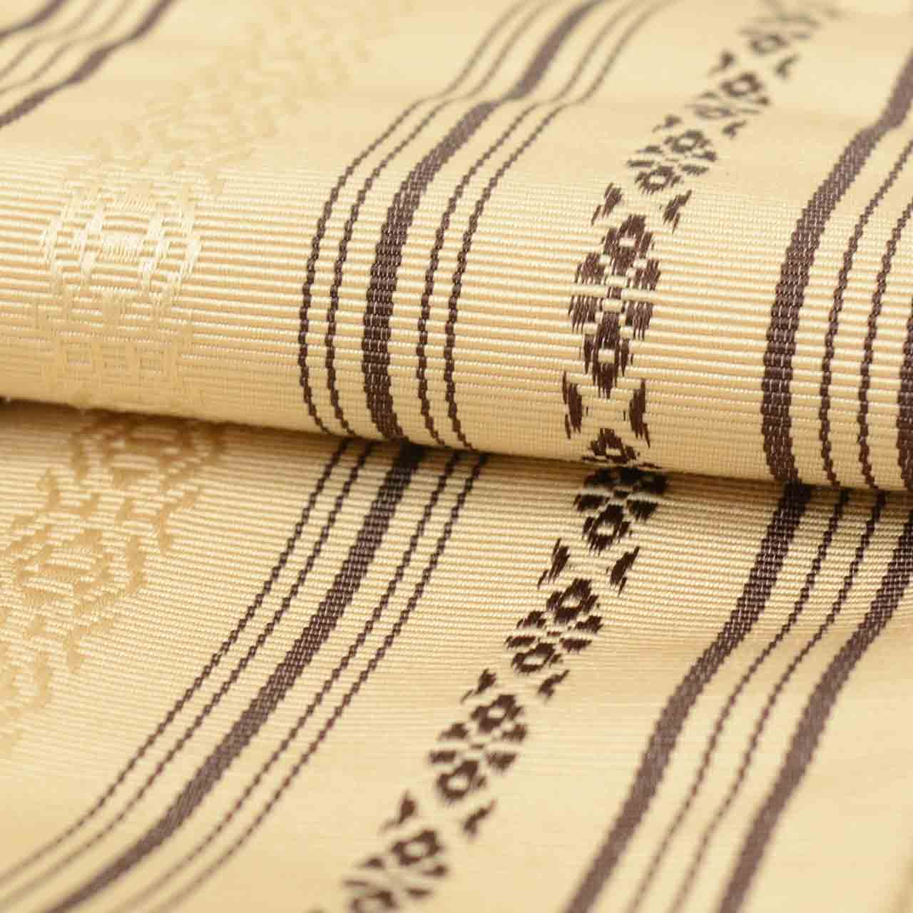 Vintage Japanese Kimono Accessories | Men's Kaku-obi | Silk | Kenjo Pattern | Hakata Weave | Certified | Sustainable | kkb4301b