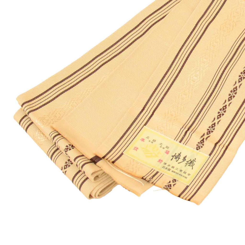 Vintage Japanese Kimono Accessories | Men's Kaku-obi | Silk | Kenjo Pattern | Hakata Weave | Certified | Sustainable | kkb4301b