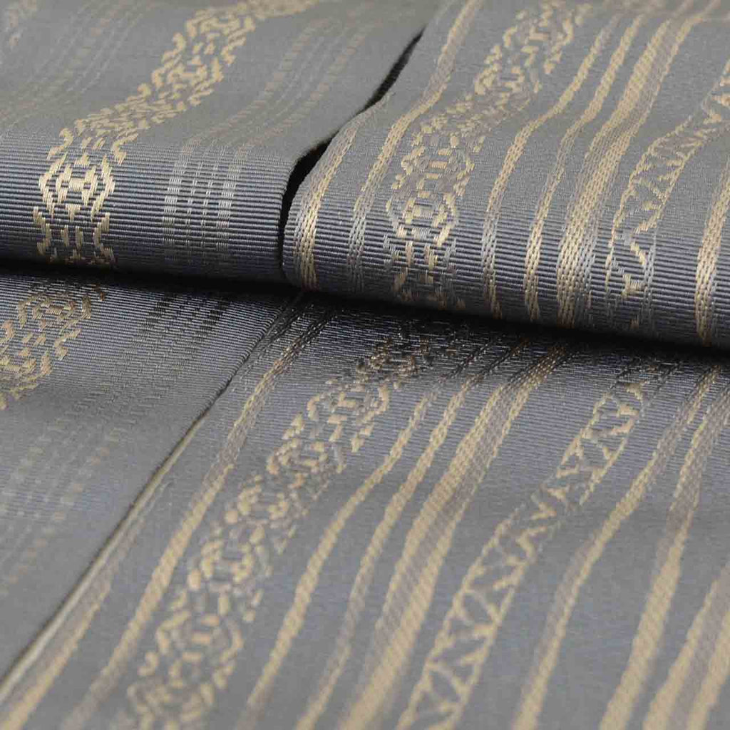 Vintage Japanese Kimono Accessories | Men's Kaku-obi | Silk | Stripe | Hakata Weave | Certified | Reversible | Sustainable | kkb4303b