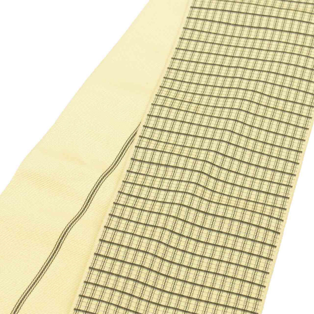 Vintage Japanese Kimono Accessories | Men's Kaku-obi | Silk | Lattice Pattern | Hakata Weave | Certified | Sustainable | kkb4308b