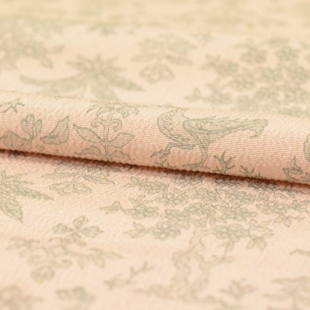 Vintage Japanese Kimono Accessories | Kimono Bolt | Pink Silk | Animal Botanical | Tango Chirimen | Komon | Ladies | Sustainable | kkb4317b