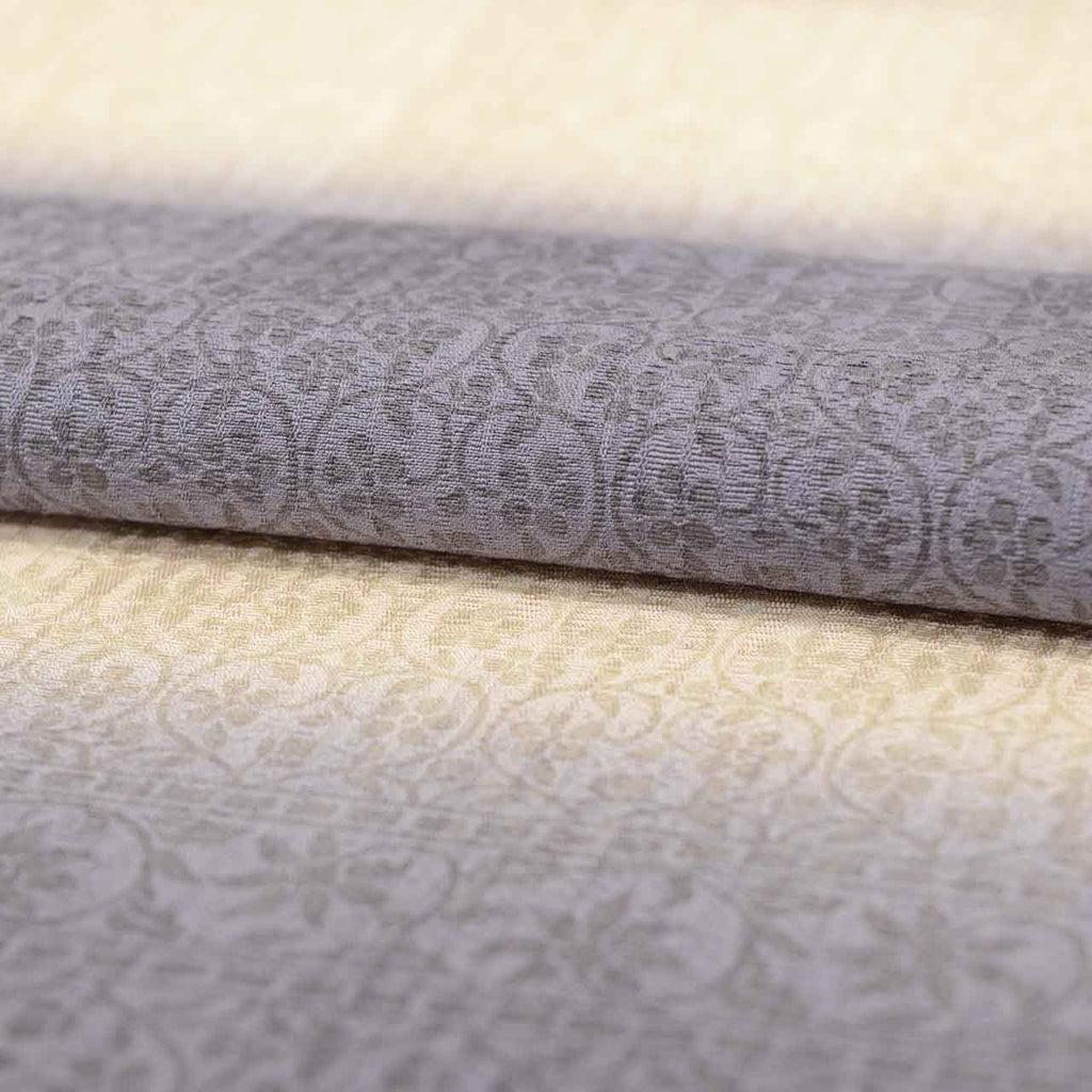 Vintage Japanese Kimono Accessories | Kimono Bolt | Navy Silk | Floral Arabesque Stripe | Natural Dye | Kaga Yuzen | Sustainable | kkb4323b