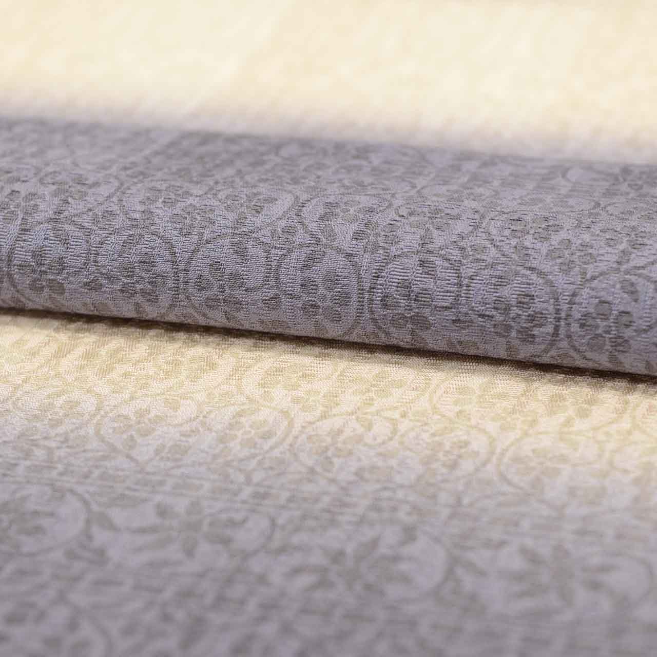 Vintage Japanese Kimono Accessories | Kimono Bolt | Navy Silk | Floral Arabesque Stripe | Natural Dye | Kaga Yuzen | Sustainable | kkb4323b