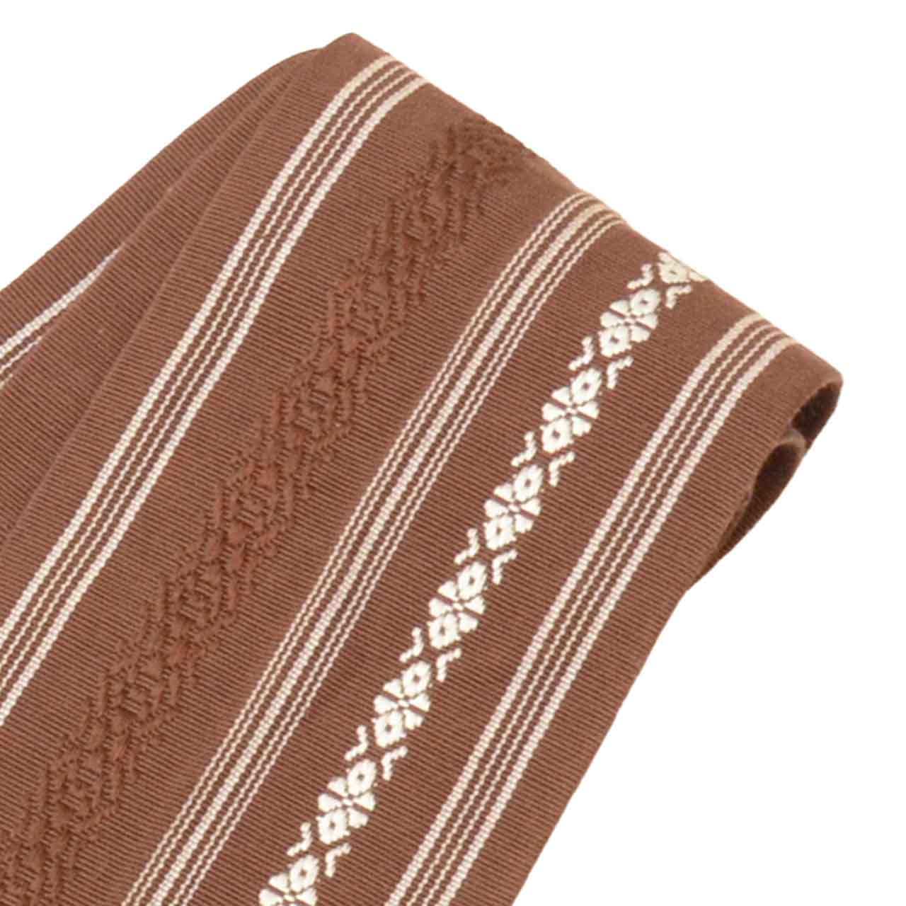 Vintage Japanese Kimono Accessories | Men's Kaku-obi | Silk | Kenjo Pattern | Hakata Weave | Excellent | Sustainable | kkb4326b