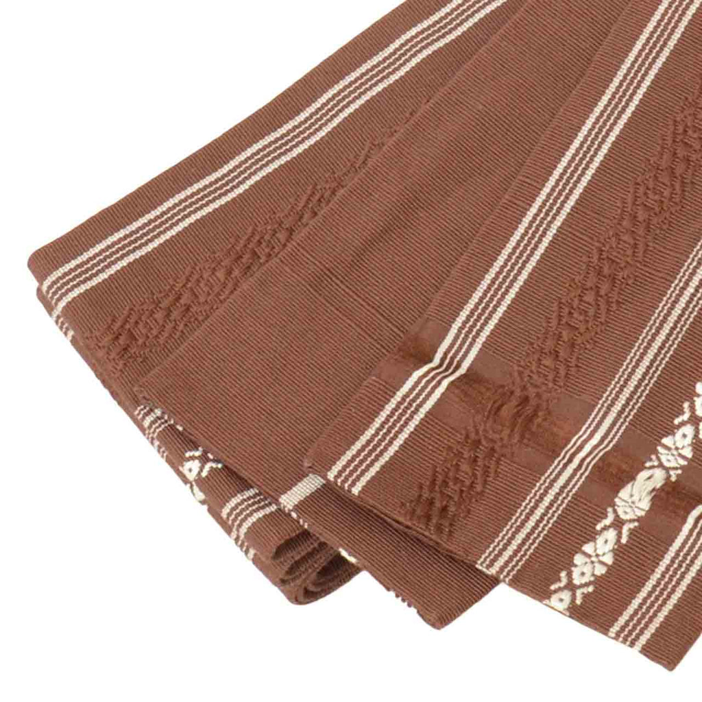 Vintage Japanese Kimono Accessories | Men's Kaku-obi | Silk | Kenjo Pattern | Hakata Weave | Excellent | Sustainable | kkb4326b