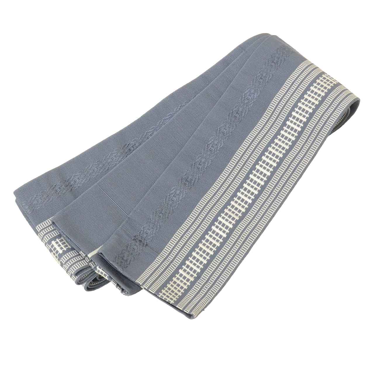 Vintage Japanese Kimono Accessories | Men's Kaku-obi | Silk | Stripe | Hakata Weave | Certified | Wearable Bolt | Sustainable | kkb4327b