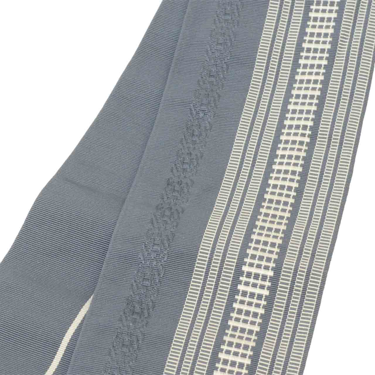 Vintage Japanese Kimono Accessories | Men's Kaku-obi | Silk | Stripe | Hakata Weave | Certified | Wearable Bolt | Sustainable | kkb4327b