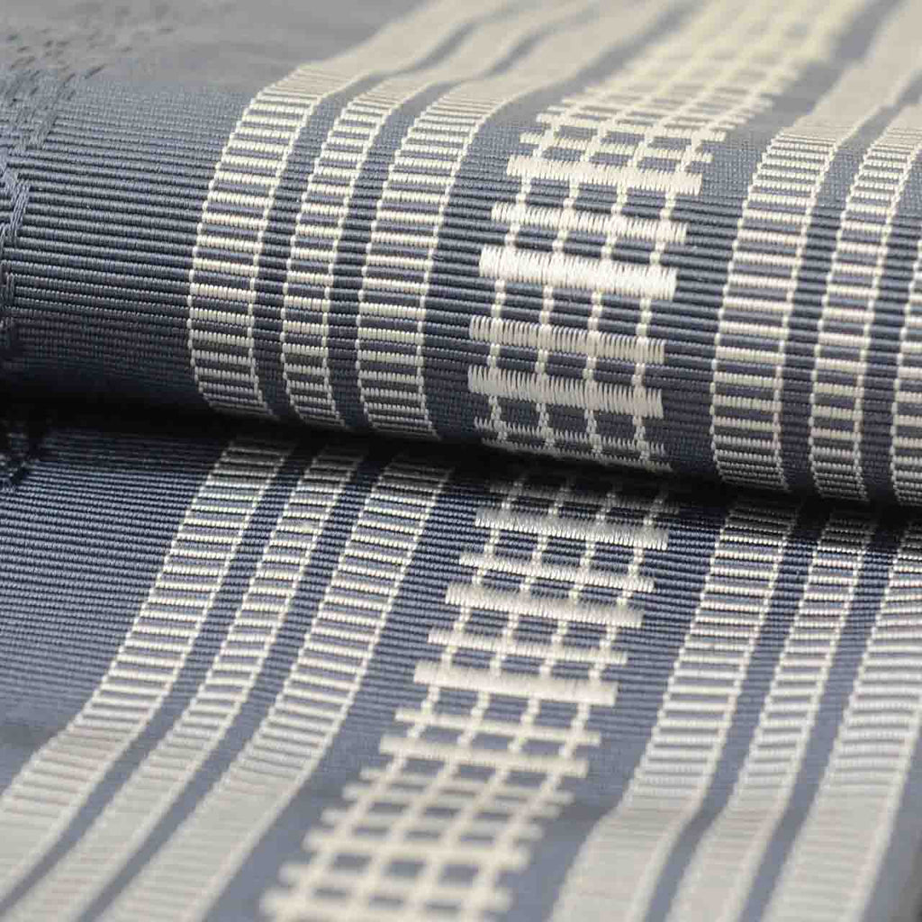 Vintage Japanese Kimono Accessories | Men's Kaku-obi | Silk | Stripe | Hakata Weave | Certified | Wearable Bolt | Sustainable | kkb4327b
