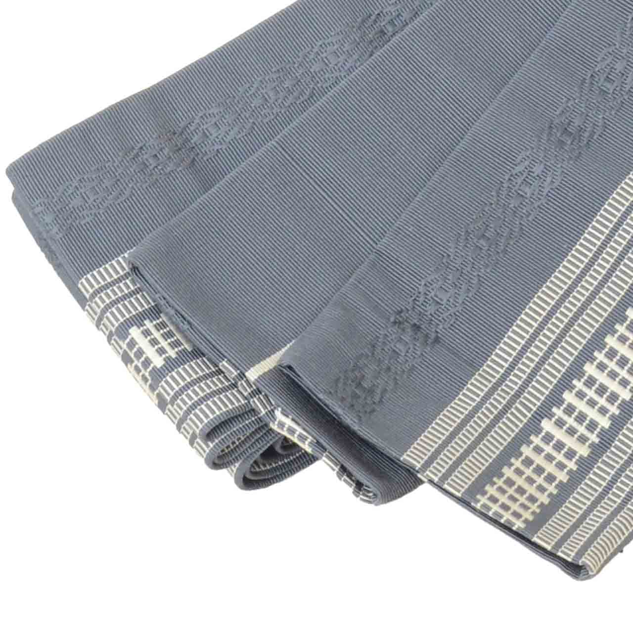 Vintage Japanese Kimono Accessories | Men's Kaku-obi | Silk | Stripe | Hakata Weave | Certified | Wearable Bolt | Sustainable | kkb4327b