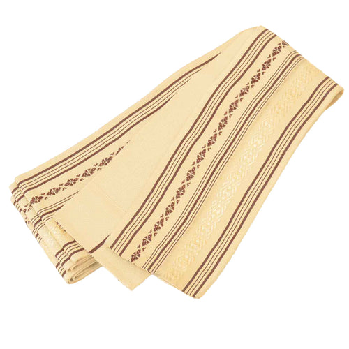 Vintage Japanese Kimono Accessories | Men's Kaku-obi | Silk | Kenjo Pattern | Hakata Weave | Full-pattern | Sustainable | kkb4328b
