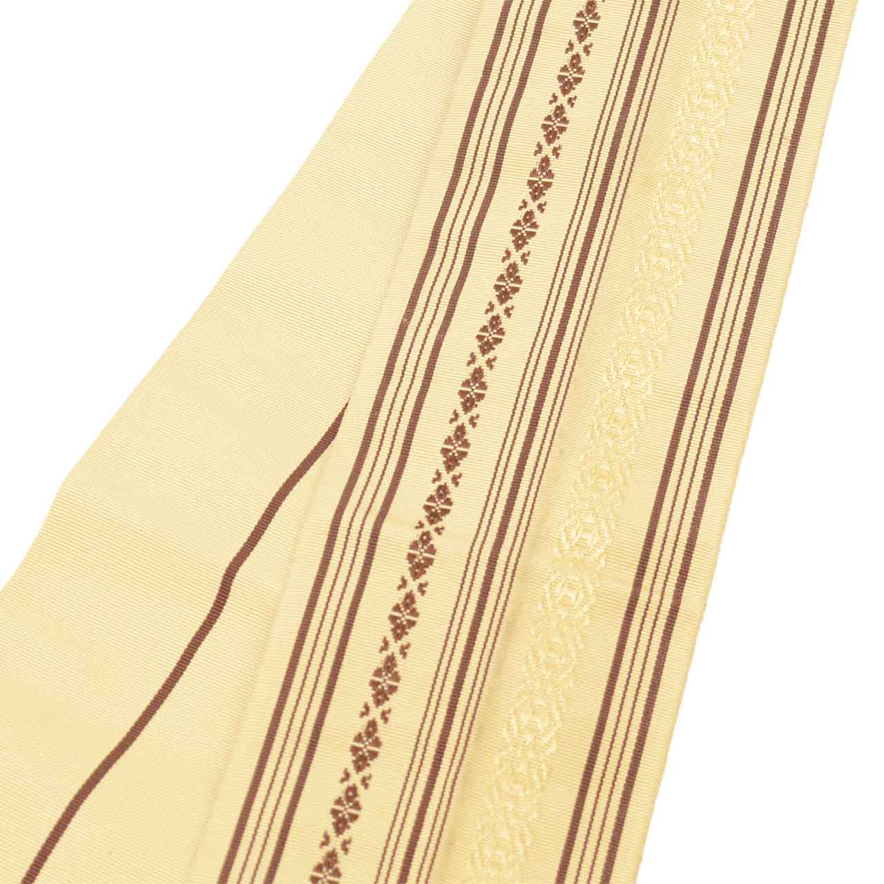Vintage Japanese Kimono Accessories | Men's Kaku-obi | Silk | Kenjo Pattern | Hakata Weave | Full-pattern | Sustainable | kkb4328b