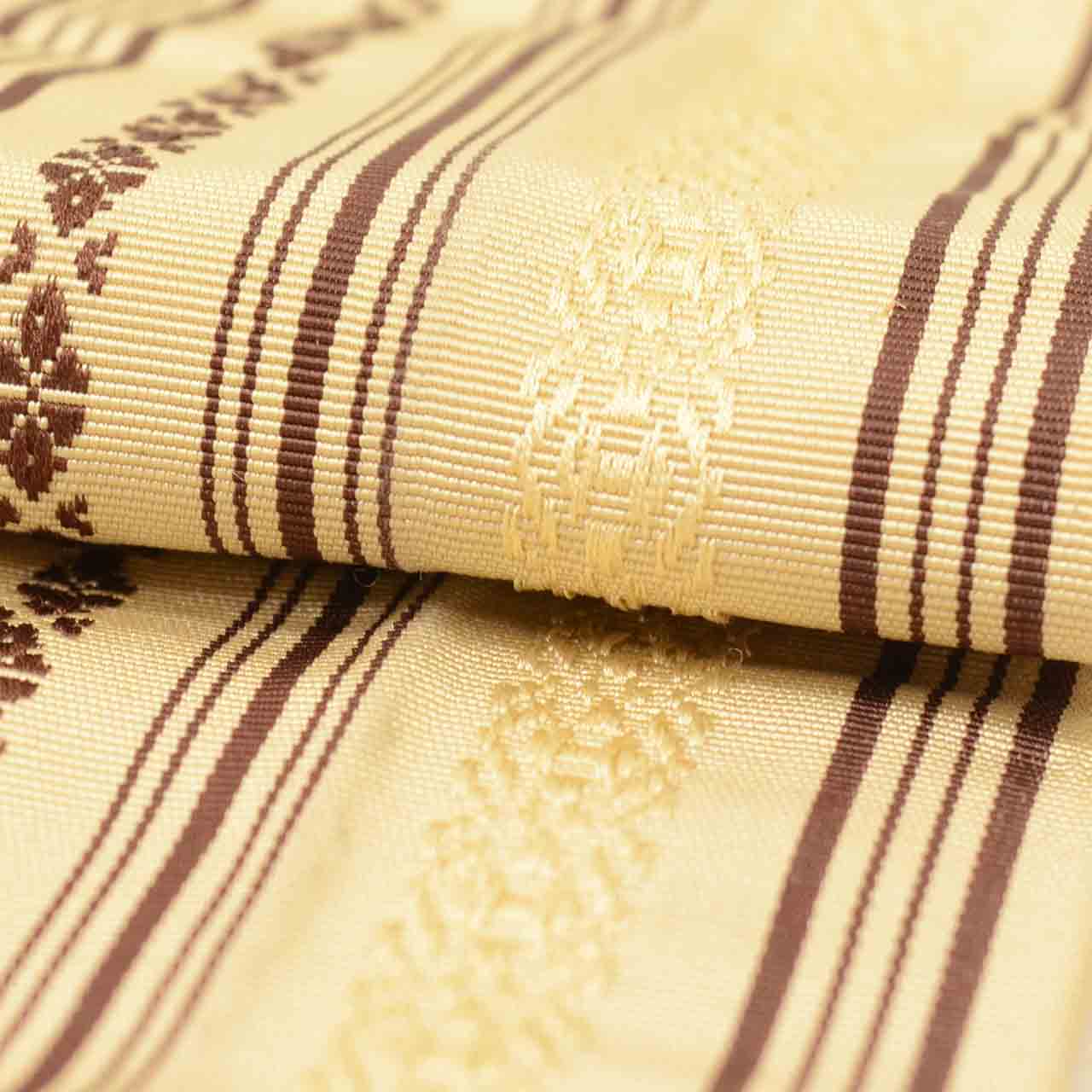 Vintage Japanese Kimono Accessories | Men's Kaku-obi | Silk | Kenjo Pattern | Hakata Weave | Full-pattern | Sustainable | kkb4328b