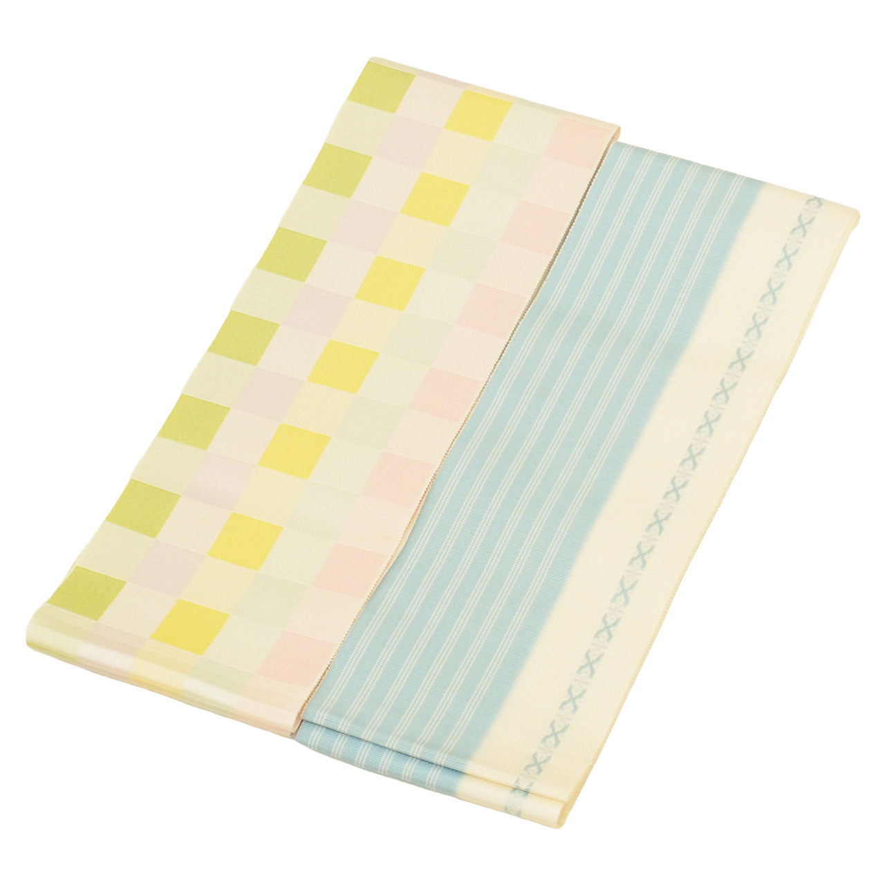 Vintage Japanese Kimono Accessories | Dressing Accessories Set | White Pink | Sayagata Kenjo | Hakata Certified | Sustainable | kkb4357b