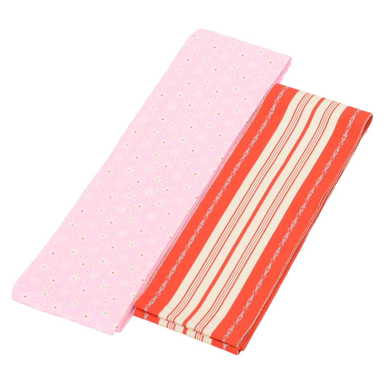 Vintage Japanese Kimono Accessories | Dressing Accessories Set | Red | Hemp Leaf | 11-piece | Sustainable | kkb4361b