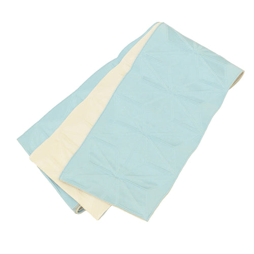 Vintage Japanese Kimono Accessories | Hanhaba Obi | Synthetic | Hemp Leaf | Reversible | Washable | Full-pattern | Sustainable | kkb4380b