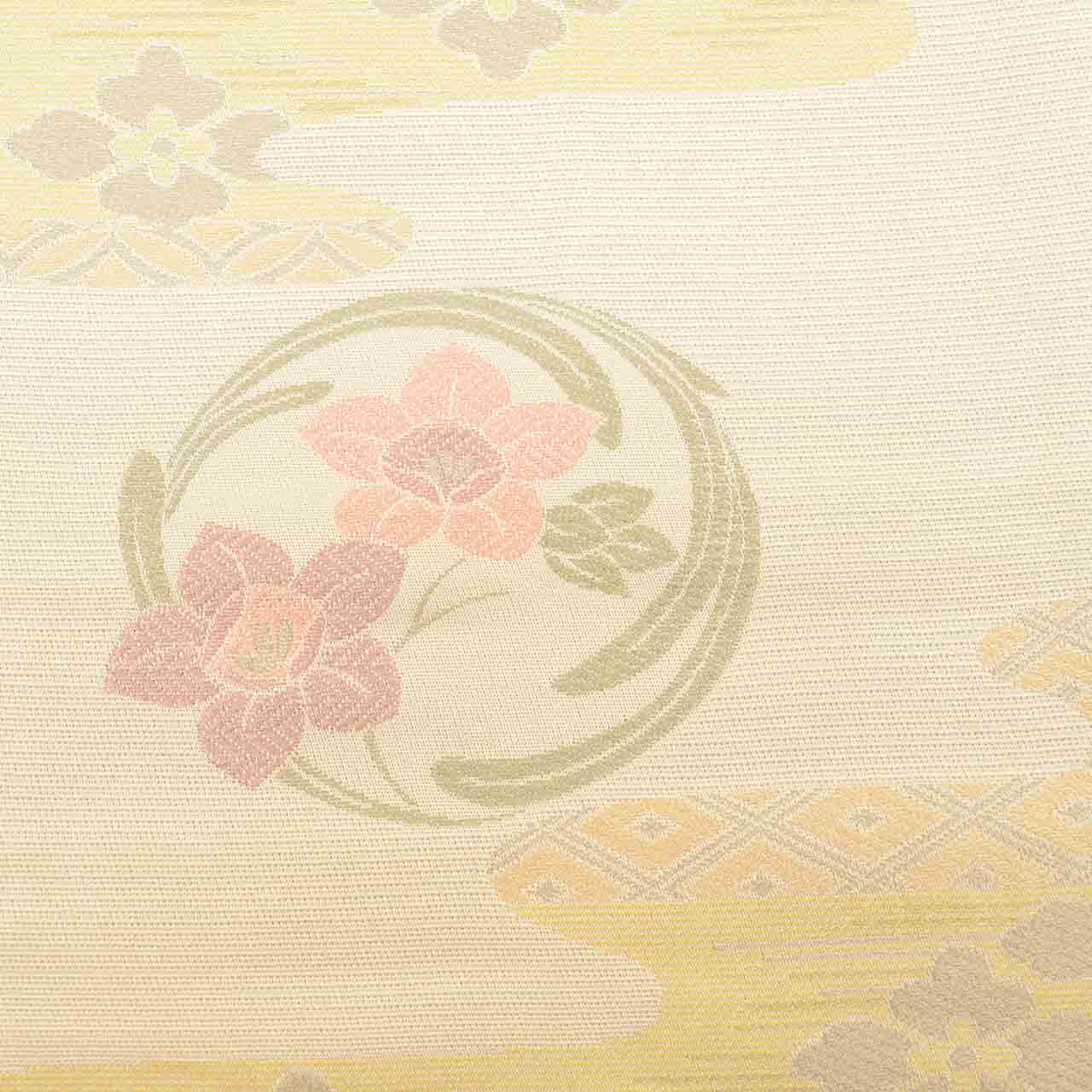 Vintage Japanese Kimono Accessories | Hanhaba Obi | Synthetic | E-gasumi Floral | Washable | Full-pattern | Sustainable | kkb4382b