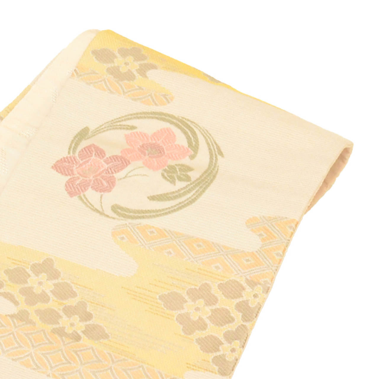 Vintage Japanese Kimono Accessories | Hanhaba Obi | Synthetic | E-gasumi Floral | Washable | Full-pattern | Sustainable | kkb4382b