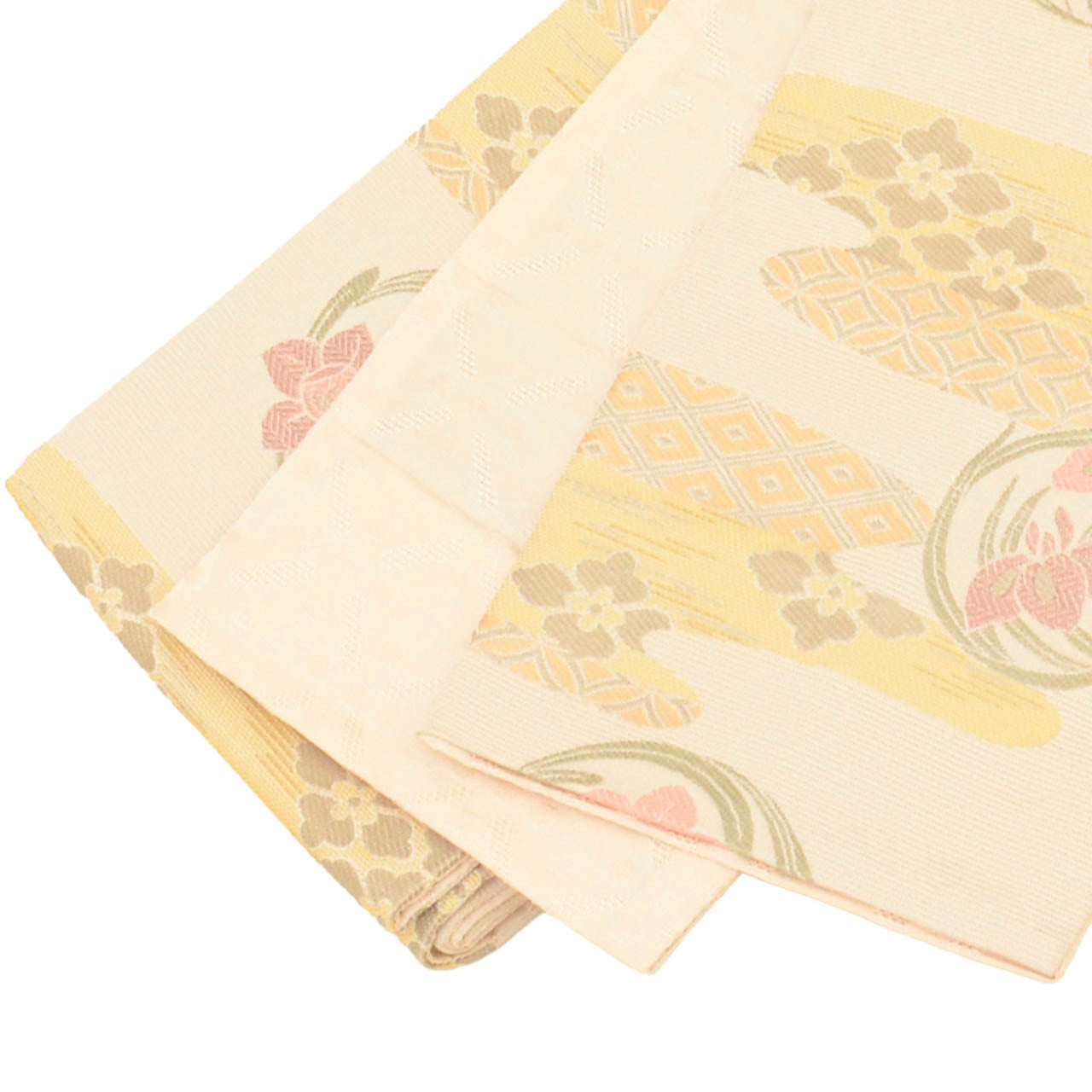 Vintage Japanese Kimono Accessories | Hanhaba Obi | Synthetic | E-gasumi Floral | Washable | Full-pattern | Sustainable | kkb4382b