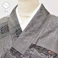 【中古】 大島紬 着物 正絹 リサイクル 身丈165.7cm 裄丈66.3cm 仕立て上がり 未使用品 紬 女性 美品 L L 紫色系 草花文様 【 紬 紬の着物 リサイクル紬 正絹 袷 紬 着物 中古 古着 アウトレット 送料無料】pp0186b