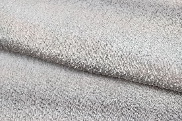 [Used] Recycled Kimono (Komono style) - Length 162.5cm (64.0in), Sleeve Length 65.8cm (25.9in), Pure Silk, Crepe, Recycled Women's Size ML, Grayish Tones, Striped Pattern, High Quality, Semi-Formal, Spring, Summer, Autumn, Winter, Ready-made 