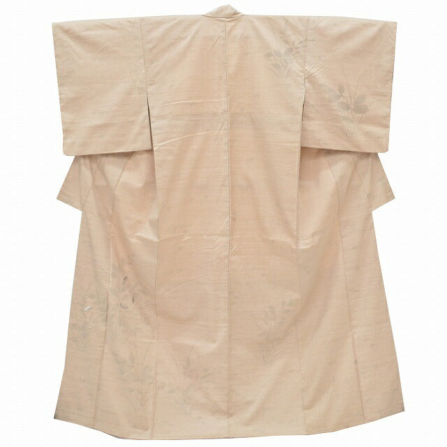 [Used] Recycled Kimono, Length 159.5cm, Sleeve Length 64cm, Pure Silk Tsumugi, Ready-made, Women's, MM, Brown, Floral Pattern, Special Item [Kimono, Used, Obi, Recycled, Furisode, Yukata, Hakama, Japanese Clothing, Vintage Clothing] pp1067b 