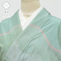 【中古】 大島紬 着物 正絹 リサイクル 身丈161cm 裄丈67cm 仕立て上がり クリーニング済 L L 緑色系 雲文様 【 紬 紬の着物 リサイクル紬 正絹 袷 紬 着物 中古 古着 アウトレット 送料無料】pp1081a20