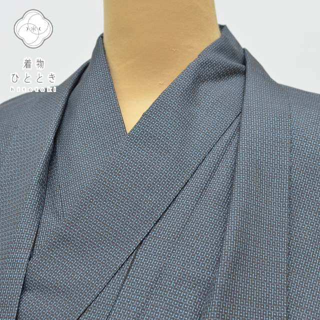 【中古】 リサイクル着物 アンサンブル 男物 大島紬 正絹 着物 羽織 証紙有 茶 青系 特選逸品★★★★★ [ 着物 中古 帯 リサイクル 振袖 浴衣 袴 和服 古着 ] pp1180b